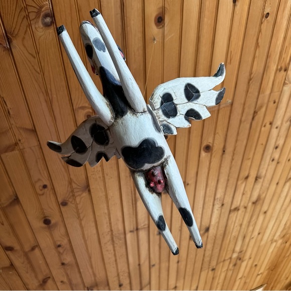 Balinese Carved Flying Cow Wood Spirit Guardian - Picture 12 of 16